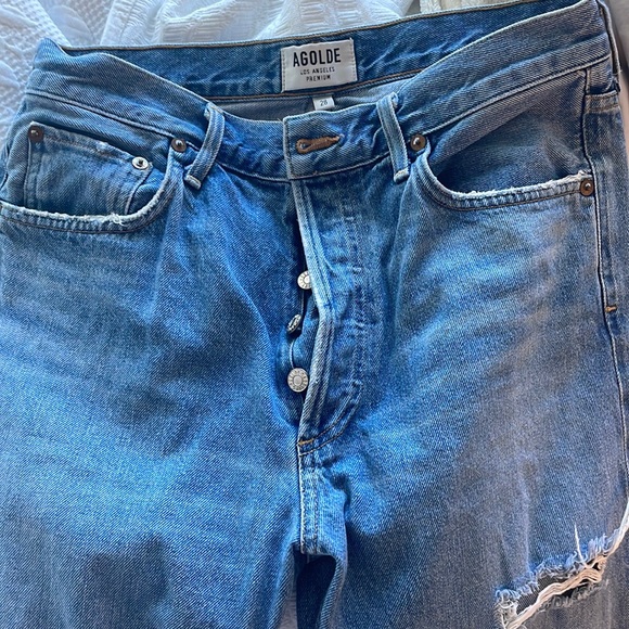 AGOLDE high rise destroyed denim - Picture 4 of 6
